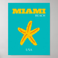 Miami, Miami Beach, Preppy Room, Travel Art, Retro