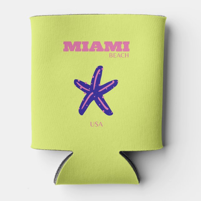 Miami, Miami Beach, Travel Art, Preppy Dosenkühler (Vorderseite)