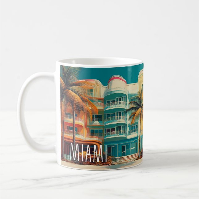 Miami Mirage – Retro-Reisebecher Kaffeetasse (Links)