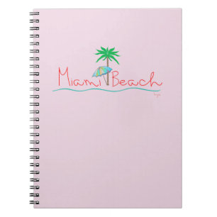 Miami mit Palme und Regenschirm Notizblock