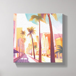 Miami Morgen   Aquarell South Beach Malerei Leinwanddruck