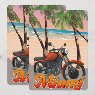 Miami-Motorrad-Reiseposter