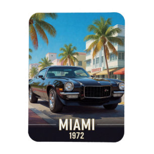 Miami Muscle Car Roadtrip 1972 Florida Magnet