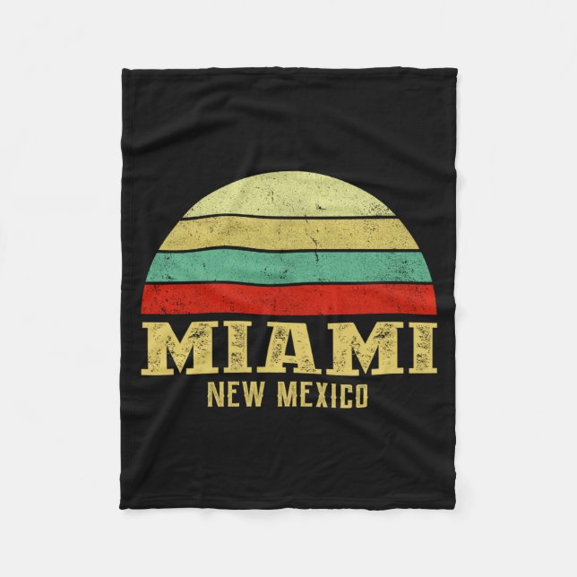 Miami New Mexico Vintage Retro Sunset  Fleecedecke (Vorderseite)