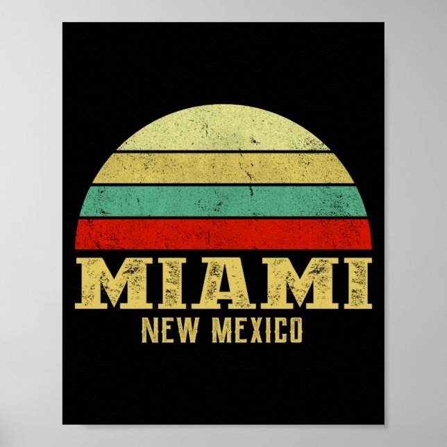 Miami New Mexico Vintage Retro Sunset  Poster (Vorne)