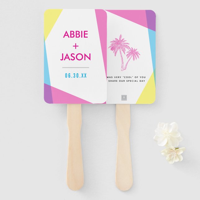 Miami Nights Gastgeschenk Hochzeit Fächer (Vorne und Hinten)