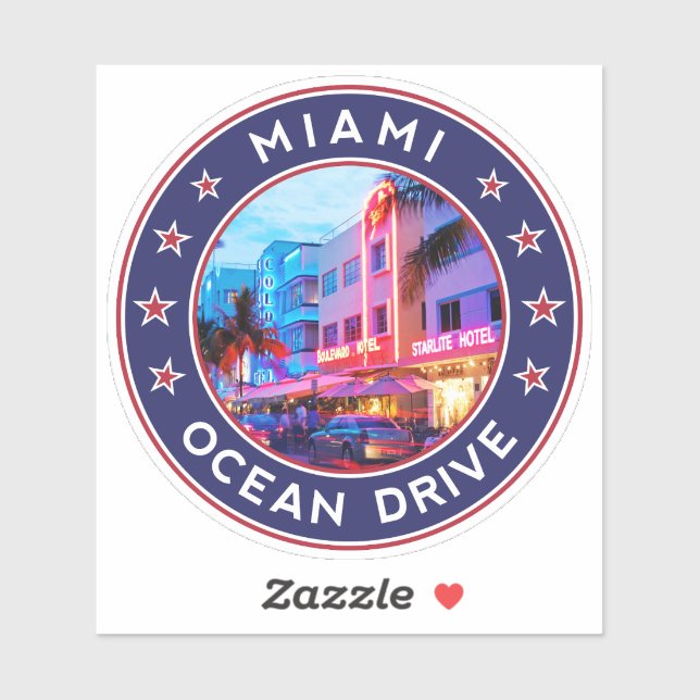 Miami Ocean Drive Aufkleber (Blatt)