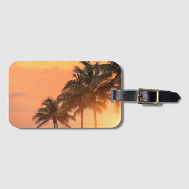 Miami-Palmen Gepäckanhänger (Vorderseite (Horizontal))