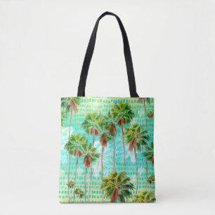 Miami Palms: Wasserfarbene tropische Nahtlosigkeit Tasche