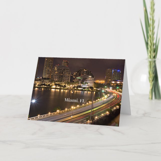 Miami, Panoramablick auf Florida Karte (Vorderseite)