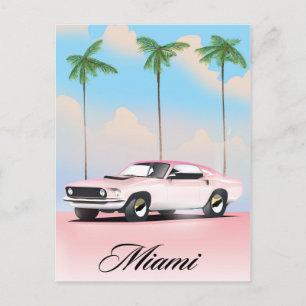 Miami Pink Sunset Postkarte