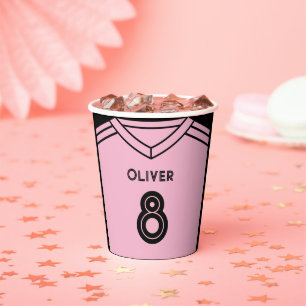 Miami Pink und Black Soccer Geburtstagsparty Pappbecher
