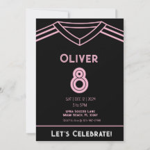 Miami Pink und Black Soccer Party Einladung zum Ge