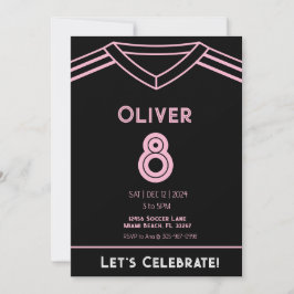 Miami Pink und Black Soccer Party Einladung zum Ge