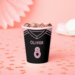 Miami Pink und Black Soccer Party Geburtstag Pappbecher