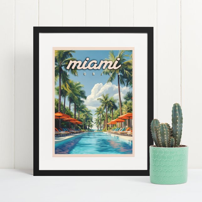 Miami Pool Vintage  Poster (Von Creator hochgeladen)