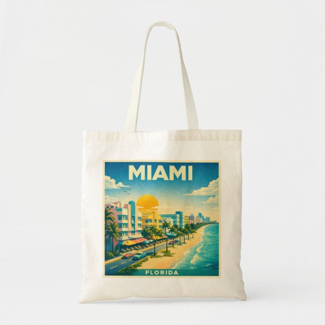 Miami-Reiseplakat-Tasche Tragetasche (Vorne)