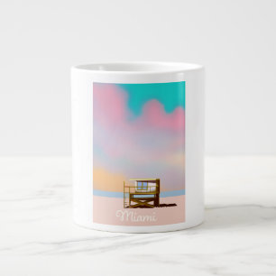 Miami-Rettungsschwimmer-Reiseposter Jumbo-Tasse