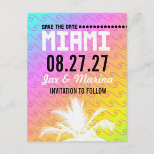 MIAMI Save the Date Linen Paper