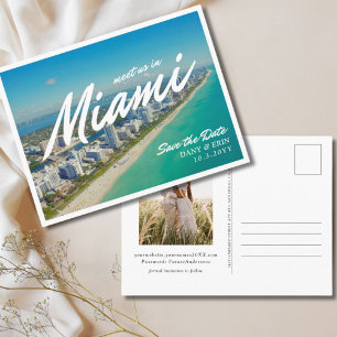 Miami Save-the-Date-Postkarte mit Fotos Postkarte