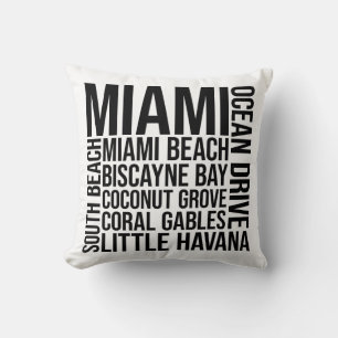Miami Sehenswürdigkeiten Typografie - Florida Word Kissen