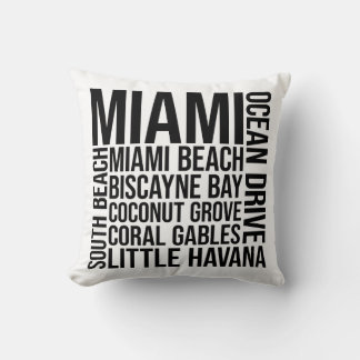 Miami Sehenswürdigkeiten Typografie - Florida Word Kissen