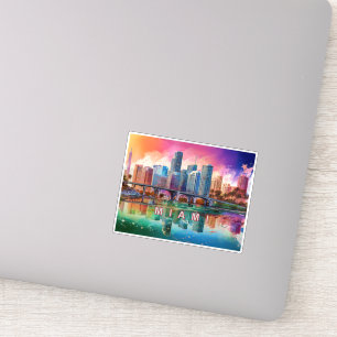 Miami Skyline Abstrakt Art Aufkleber