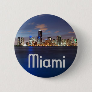 Miami-Skyline an der Dämmerung Button