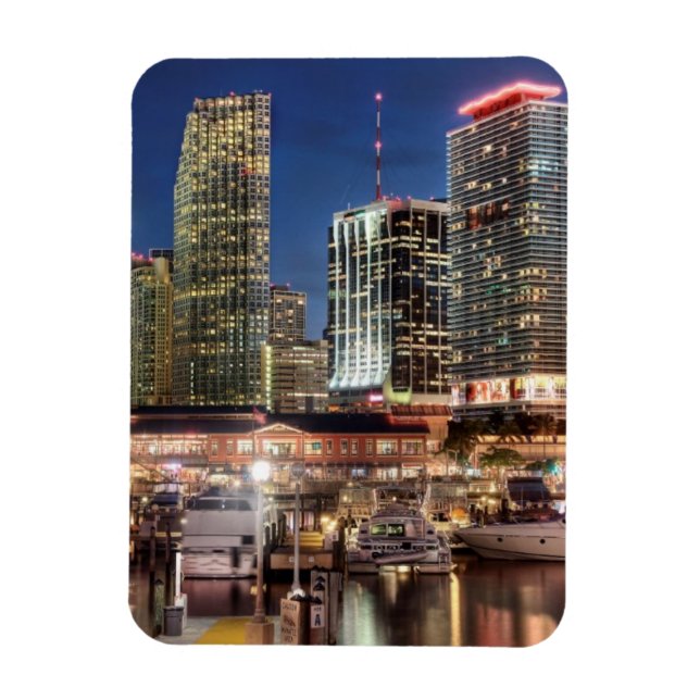 Miami Skyline City in Florida Magnet (Vertikal)