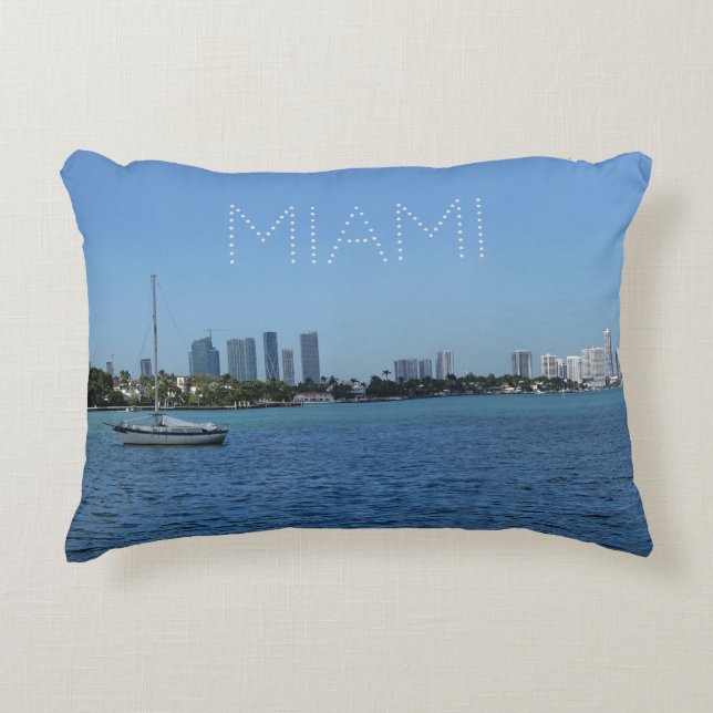 Miami Skyline Dekokissen (Vorderseite)