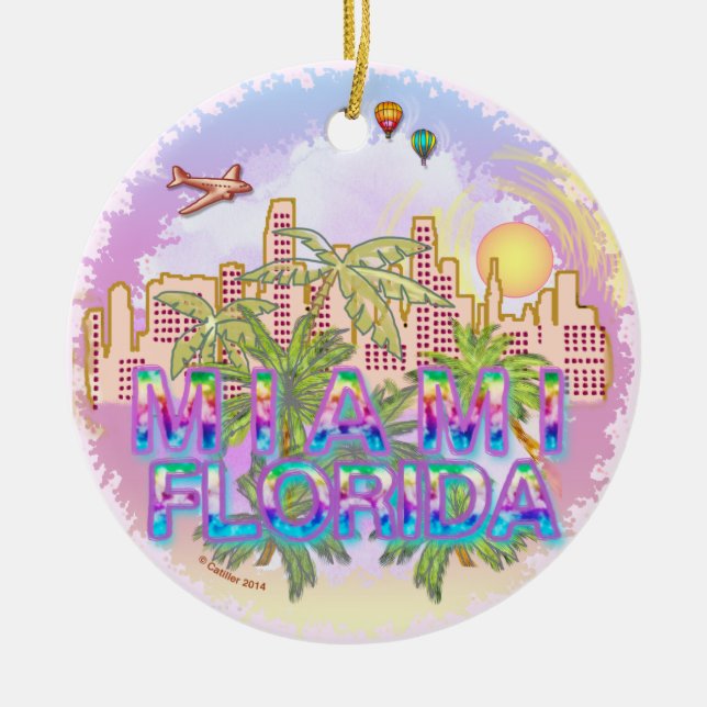 Miami Skyline Keramikornament (Vorne)