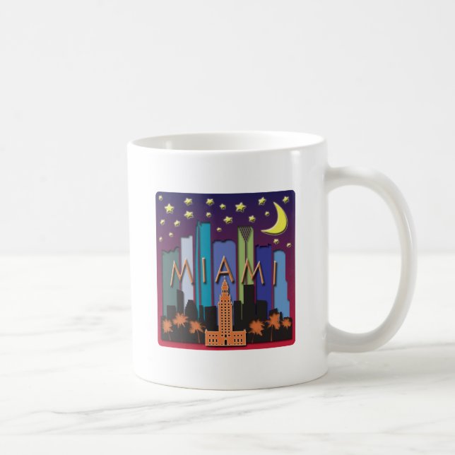 Miami-Skyline-Mega- Farbe Kaffeetasse (Rechts)