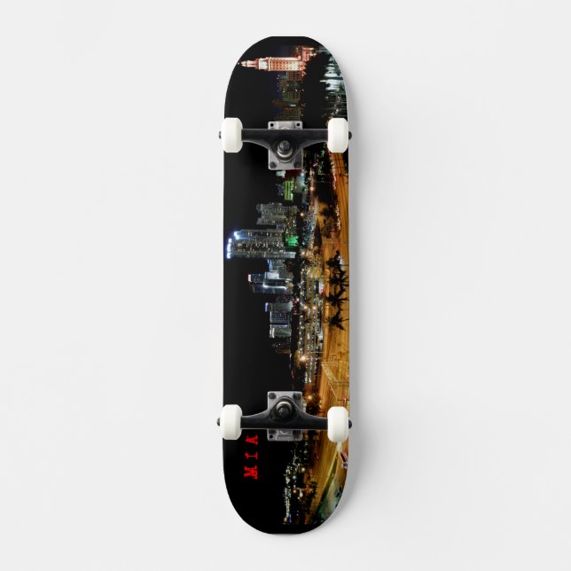 ~Miami Skyline~ MIA SKATE DECK, KÜMMERN SIE! Skateboard (Vorderseite)