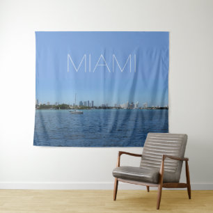 Miami Skyline ohne Text Wandteppich