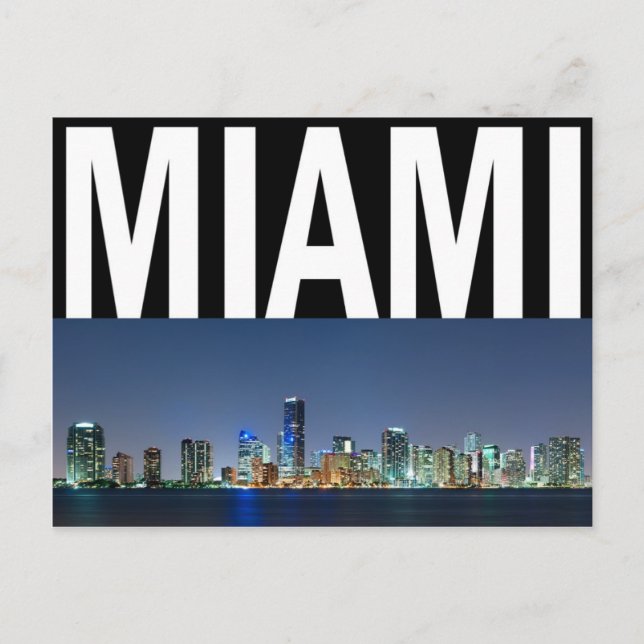 Miami Skyline Panorama Postkarte (Vorderseite)