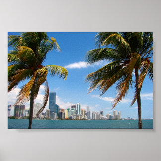 Miami Skyline Poster