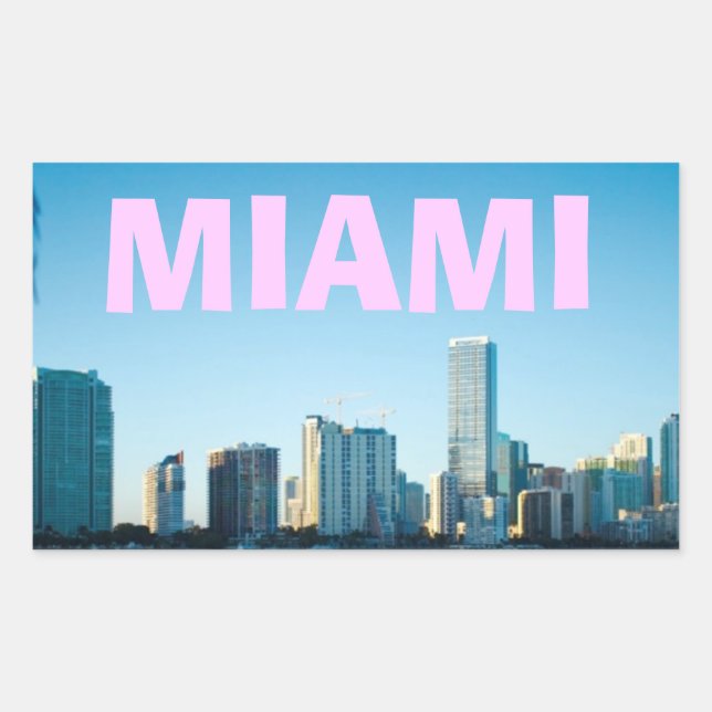 MIAMI SKYLINE RECHTECKIGER AUFKLEBER (Vorderseite)