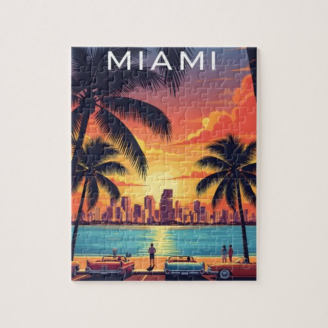 Miami Skyline Sunset (Vertikal)