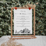 Miami Skyline Wedding Dinner Menu Card 12x18<br><div class="desc">Die Skyline Collection ist ein atemberaubendes Sortiment an sorgfältig gezeichneten Stadtskylines,  die das Wesen der ikonischen Stadtlandschaften erfassen. Diese Kollektion,  die sich perfekt für Großveranstaltungen oder Hochzeiten in Urlaubsort gleichermaßen eignet,  verkörpert den zeitlosen Charme der Stadt und bringt eine elegante Touch zu Ihrem ganz besonderen Tag.</div>