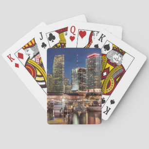 Miami-Skylinestadt in Florida Spielkarten