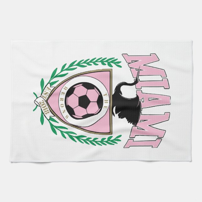 Miami Soccer Varsity Style Geschirrtuch (Horizontal)