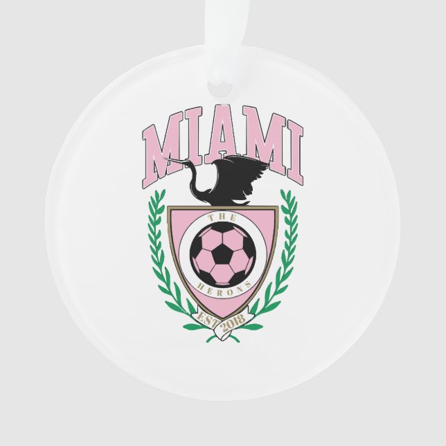 Miami Soccer Varsity Style Ornament (Vorderseite)