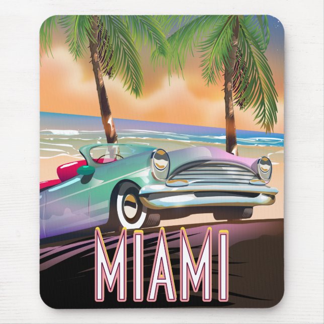 Miami Sonnenuntergang Mousepad (Vorne)