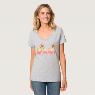Miami-Sonnenuntergang-Palmbaum-T-Shirt T-Shirt