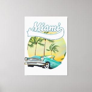 Miami-Sonnenuntergangs-Logo Leinwanddruck