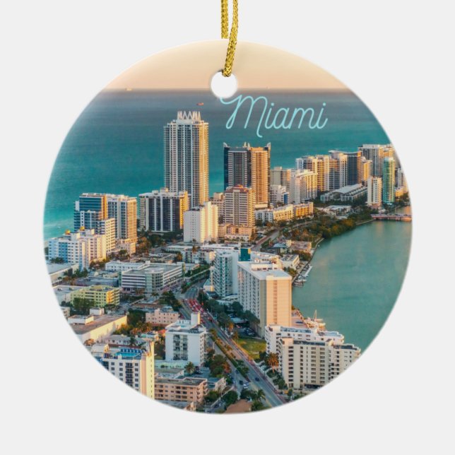 Miami South Beach Florida Ocean View Keramik Ornament (Vorne)