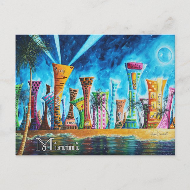 Miami South Beach Florida Pop Art Travel Carte pos (Devant)