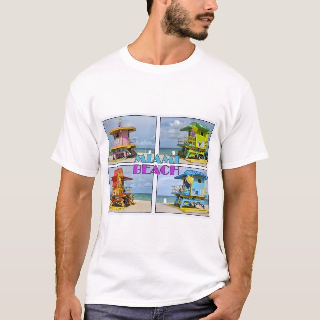 Miami South Beach Lifeguard Towers T-Shirt (Vorderseite)
