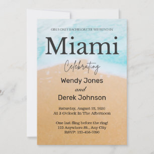 Miami Summer Girls Weekend Junggeselinnen-Abschied Einladung