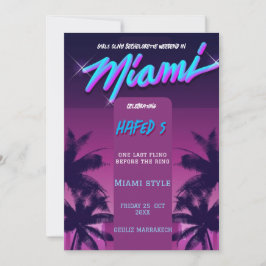 Miami Summer Girls Weekend Junggeselinnen-Abschied Einladung